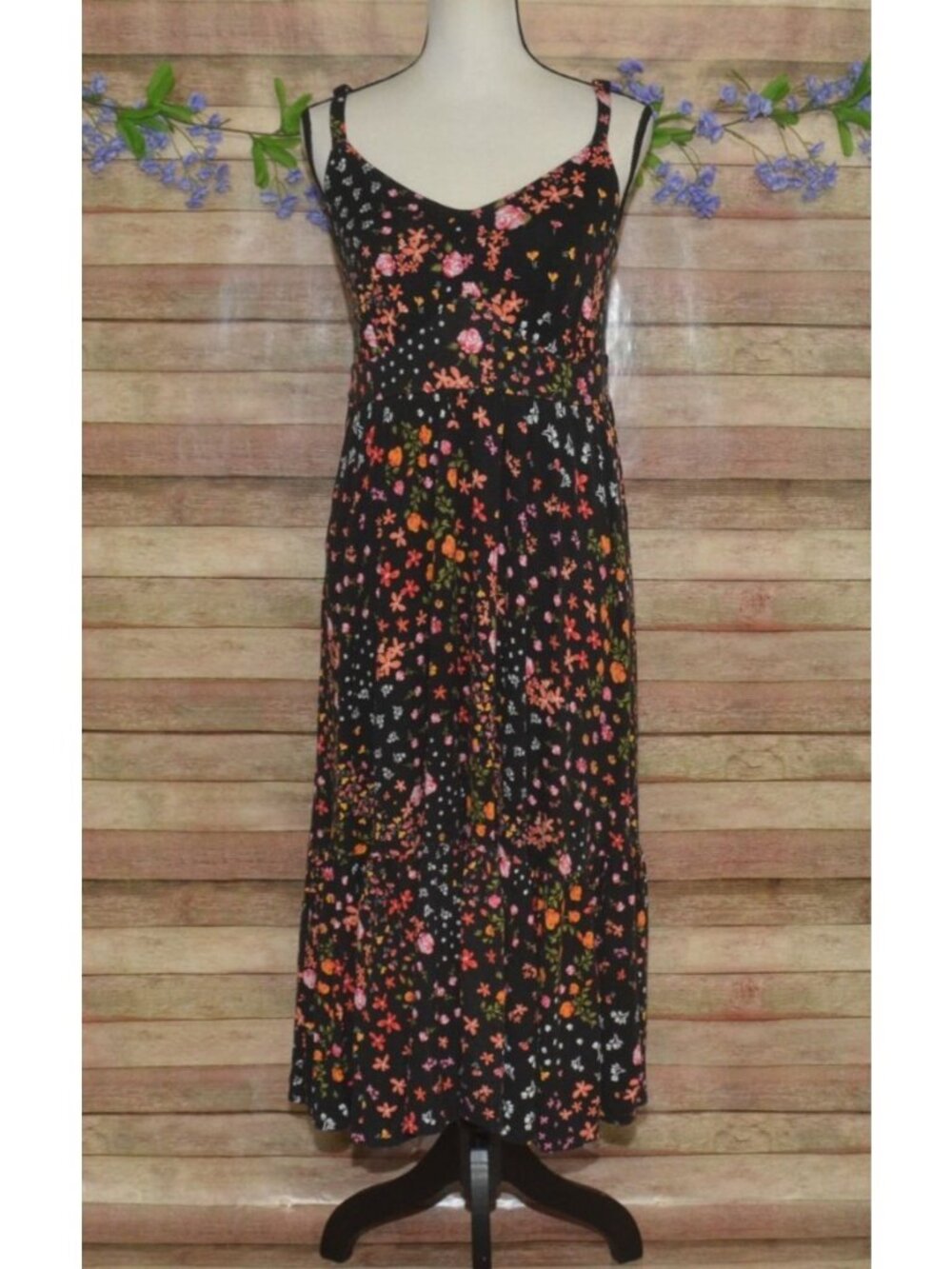 Torrid Midi Super Soft Tiered Dress Dark Mixed Floral Size L 0 Jersey Knit